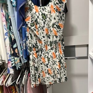 Club Monaco Orange Green Sleeveless Romper Resort Wear